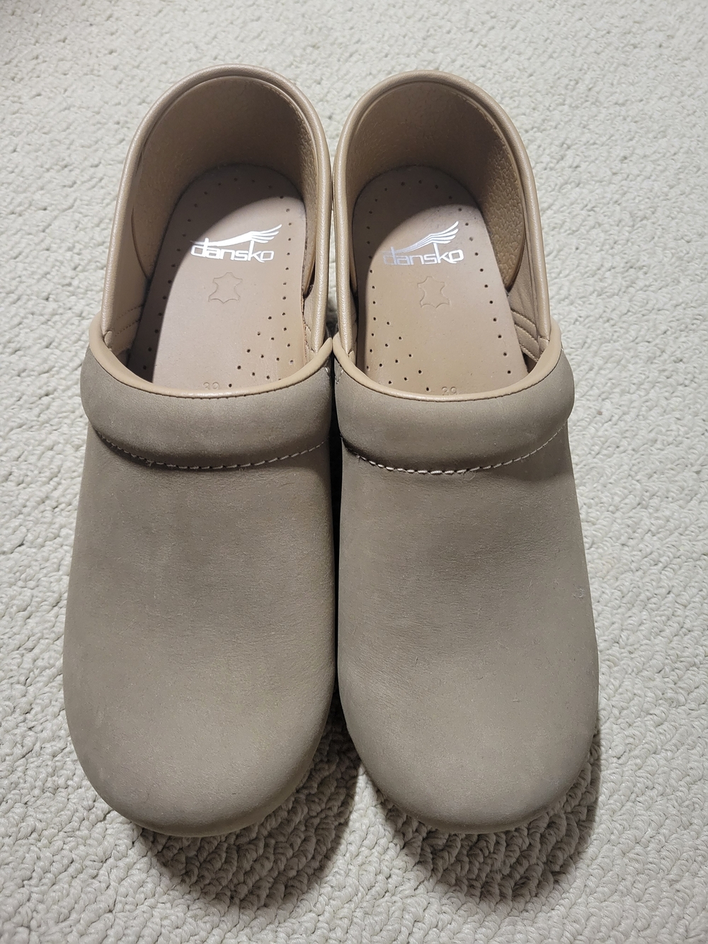 Dansko Taupe Leather Clogs